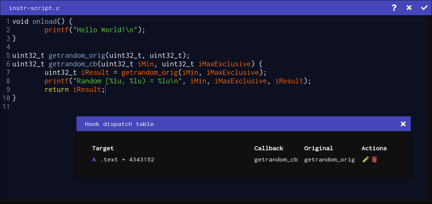 Function hooking